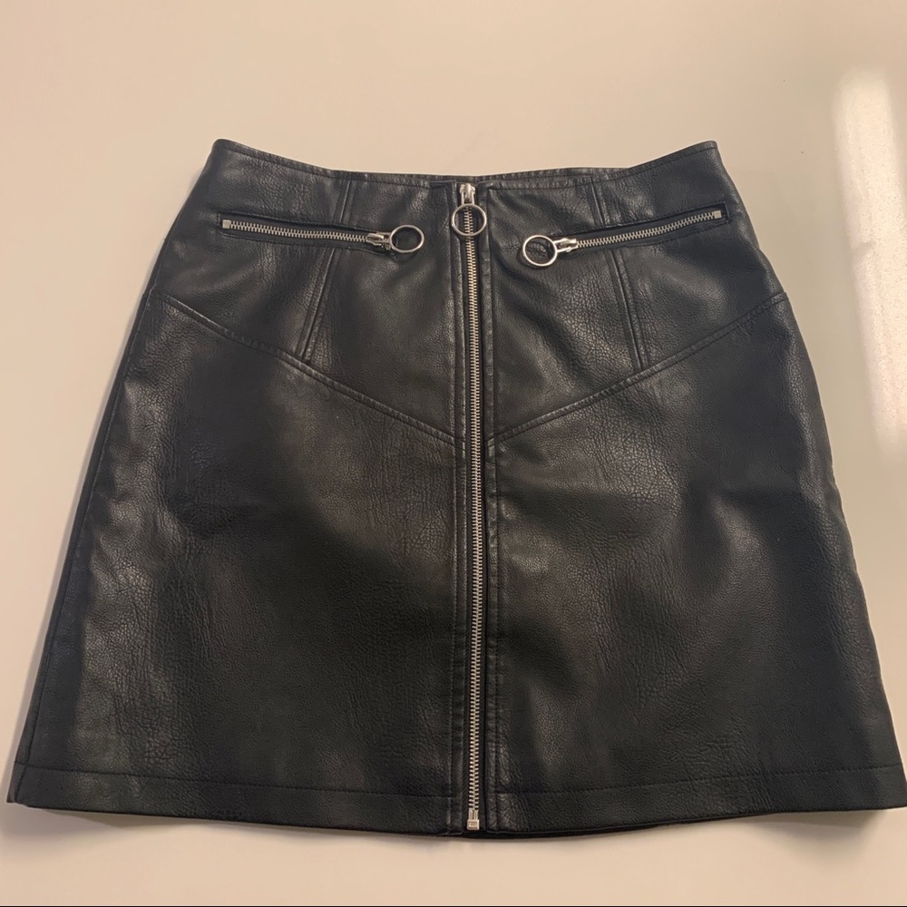 Faux leather skirt